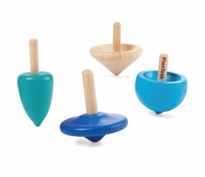 Игра деревянная Волчки, 4 шт. (Plan Toys, 4132k)